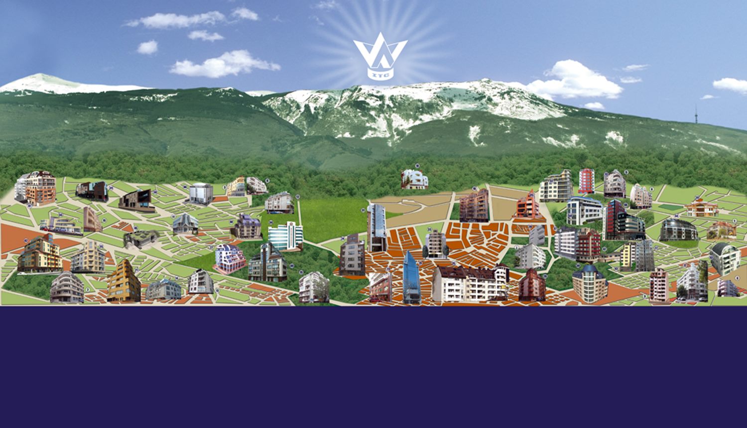 Map of buildings completed by Intertime Continental in Sofia